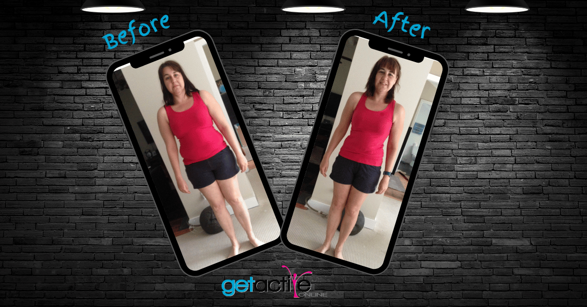 Belinda before and after online fitness coaching pictures