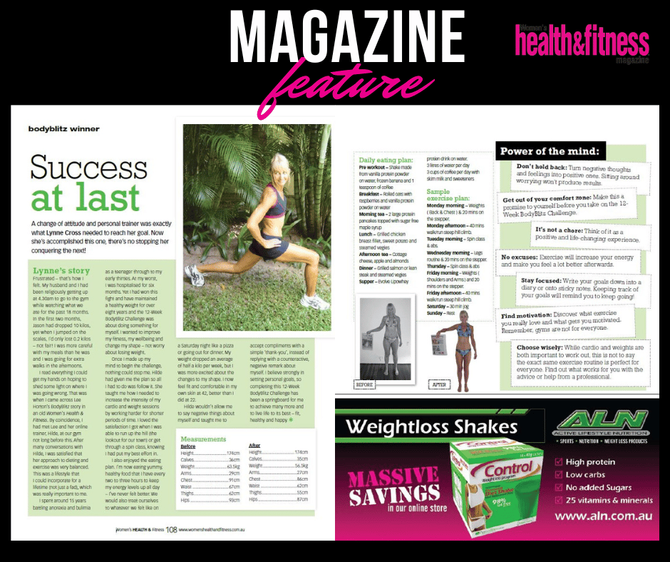 Women's Health and Fitness Managazine - Lynne Transformation